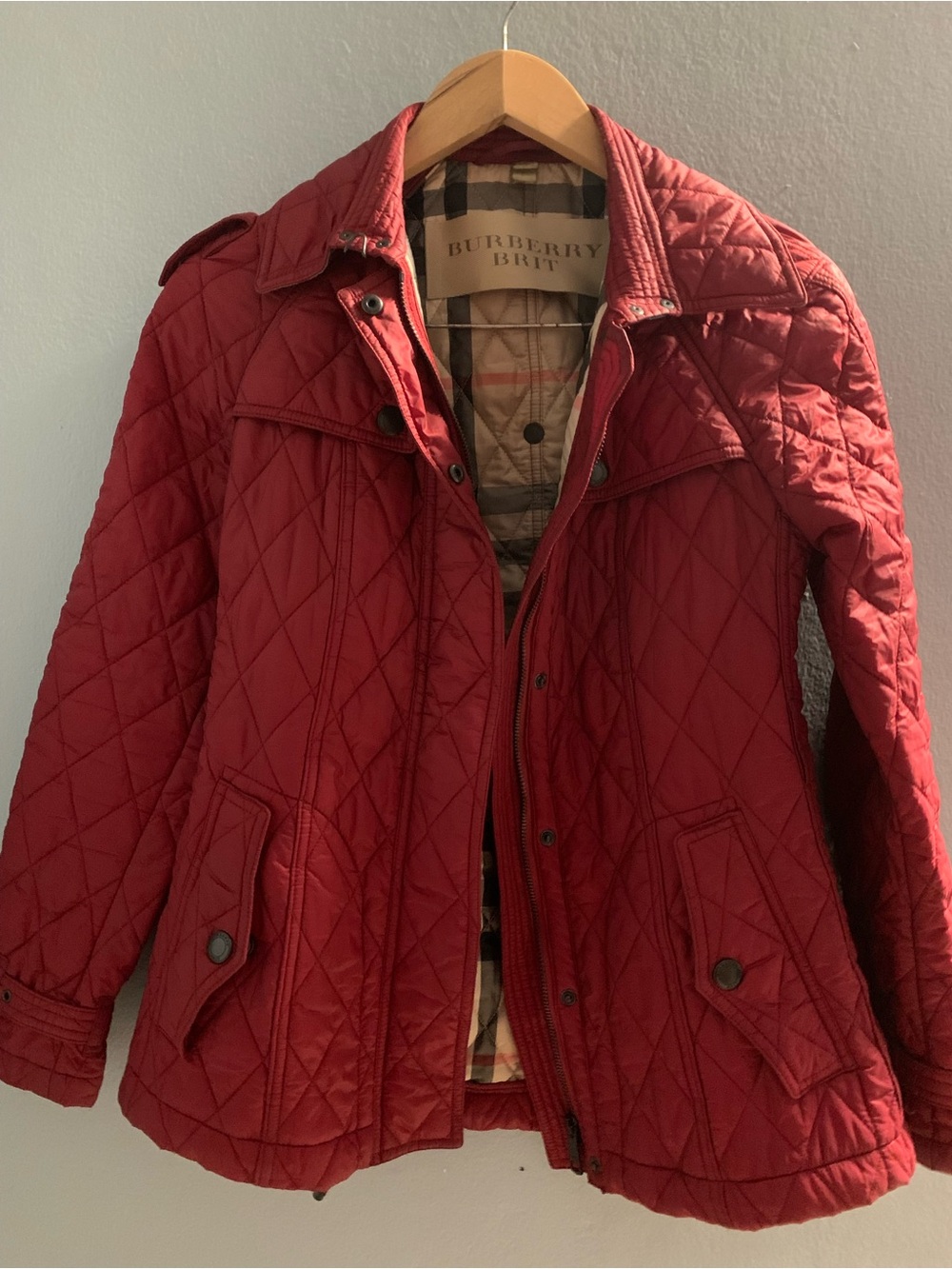 Burberry Brit Red Quilted Women's Puffer Jacket